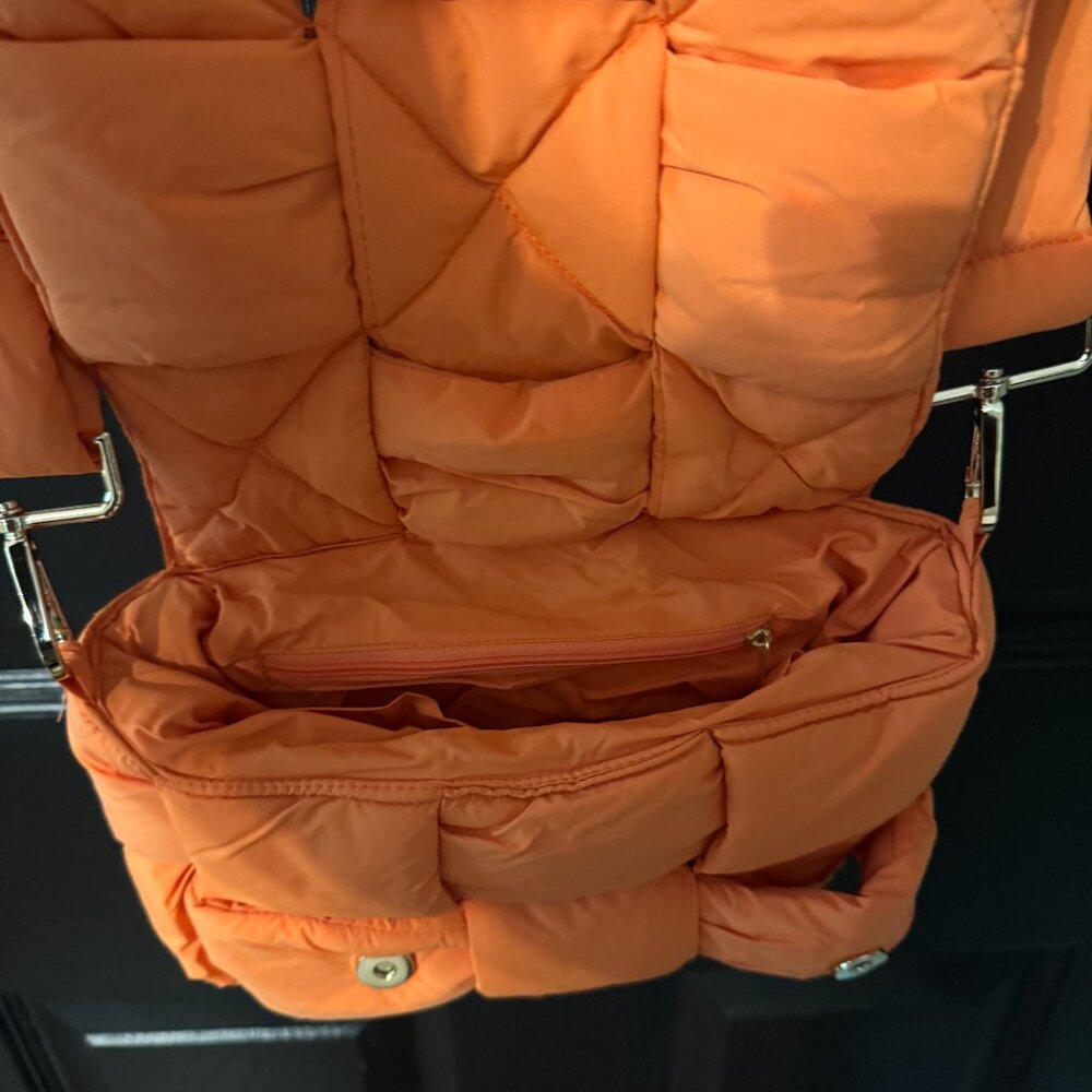 Womens Puffer Orange Crossbody - Picture 3 of 4